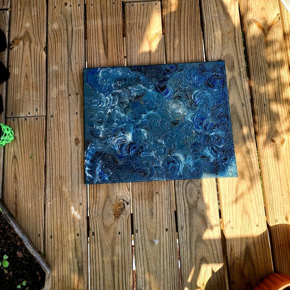 Blue Ocean Brush Strokes - Picture 5 of 6